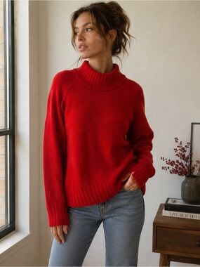 Ava & Viv Vibrant Red Turtleneck Sweater